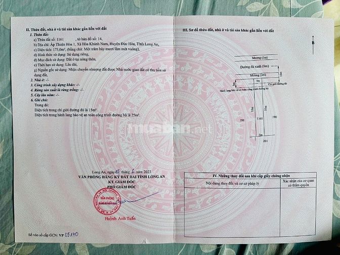 CHÍNH CHỦ CẦN BÁN LÔ ĐẤT FULL THỔ CƯ 175m2 ĐẦU TƯ SINH LỜI 