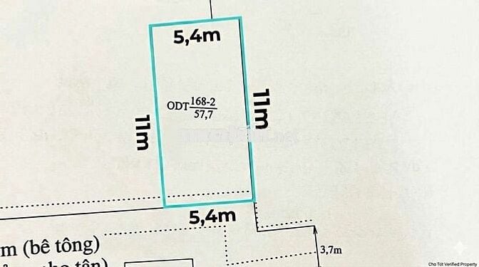 ĐẤT Ở ĐÔ THỊ TRUNG TÂM THỊ TRẤN CẦN GIUỘC 880 TRIỆU 5,4M*11M 