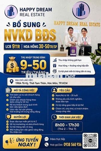APPLY LƯƠNG CB 9TR, NỘP CV ĐI LÀM NGAY - NVVP