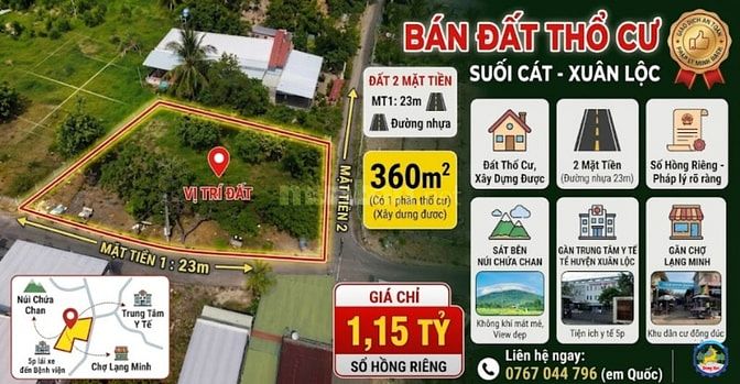 Hàng đẹp 360.7m² nở hậu trực diện núi Chứa Chan - Hạ giá còn 1.05 Tỷ