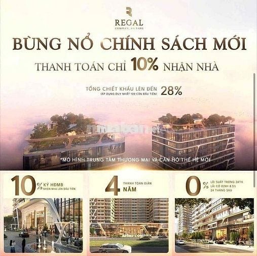 Căn 1PN+1 Regal Complex Tầng 11 Giá CĐT - Vốn Chỉ 10% Ký HĐMB