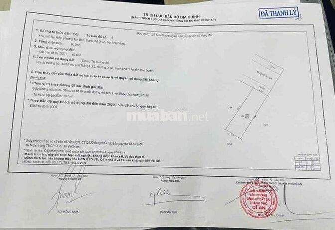 Đất SHR 60m2 tc 100% đường 7m gần kdl Hố Lang