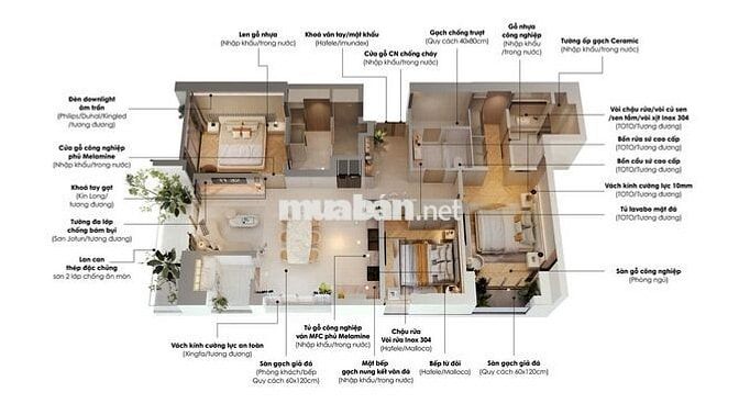 CĂN HỘ TRUNG TÂM HẢI CHÂU 2PN 76M2 MỚI TOANH VÀO Ở NGAY
