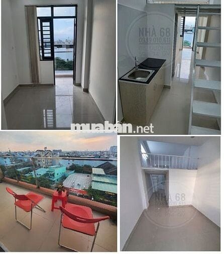 Phòng Duplex ban công lớn, mặt tiền đường 59, thoáng mát, có máy lạnh