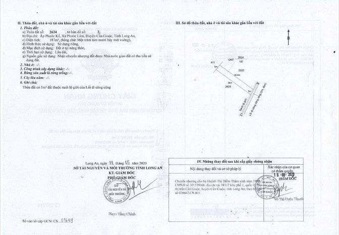 Chính chủ bán lô đất thổ cư 187m2 Trường Bình Cần Giuộc Long An