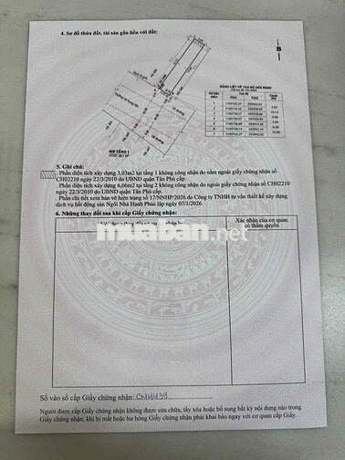 Chính chủ bán gấp Mặt tiền Lê Trọng Tấn