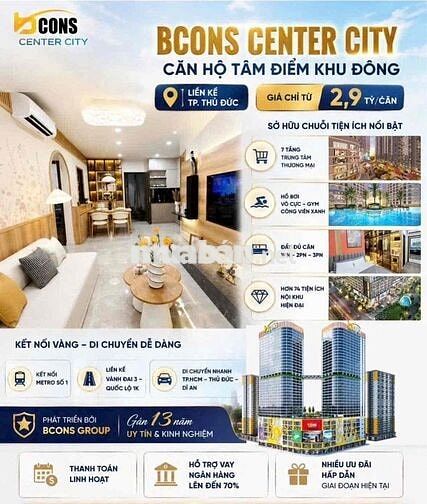 Căn Hộ 43,8m2 1PN Đ. Thống Nhất, P Đông Hoà, TPHCM