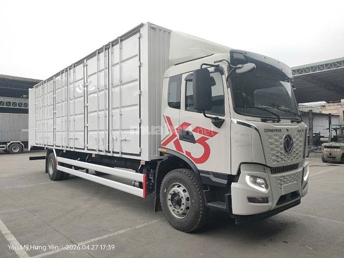 Xe tải thùng container, mui bạt, dài 9m9 4x2 dongfeng x3 – 180hp & 230