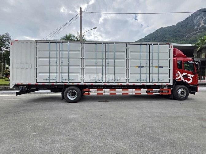 Xe tải thùng container, mui bạt, dài 9m9 4x2 dongfeng x3 – 180hp & 230