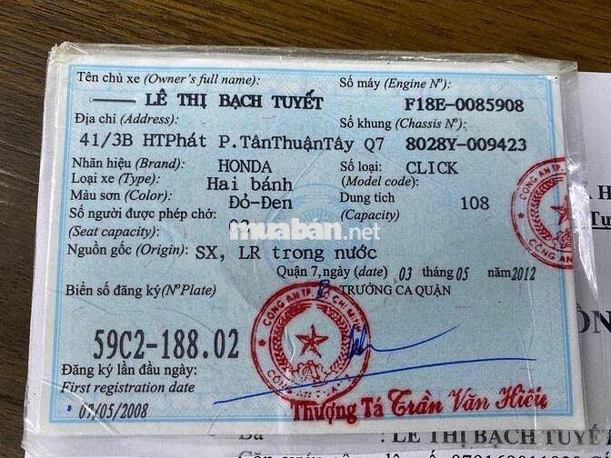 Honda Click chính chủ biển SG xe đẹp, máy êm ru
