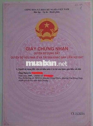 Chính chủ cần bán lô đất phường Uyên Hưng