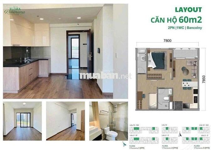 Cần bán 2PN1WC có ban công thoáng nhà mới dự án Mizuki Park tháp Fp1
