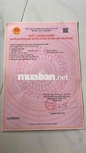 đất nền thạnh phú, phường tân triều, đồng nai