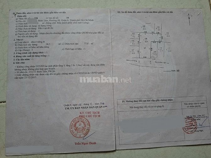 BÁN NHÀ HẺM 3M (Ko XH) BÌNH TIÊN, P.8, Q.6 4,5 TỶ