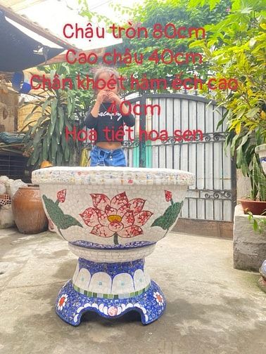 Cơ sở chậu hoa Thế Sơn - chậu hoa dán sành sứ - chậu khảm sành - cẩn m
