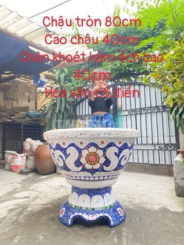 Cơ sở chậu hoa Thế Sơn - chậu hoa dán sành sứ - chậu khảm sành - cẩn m