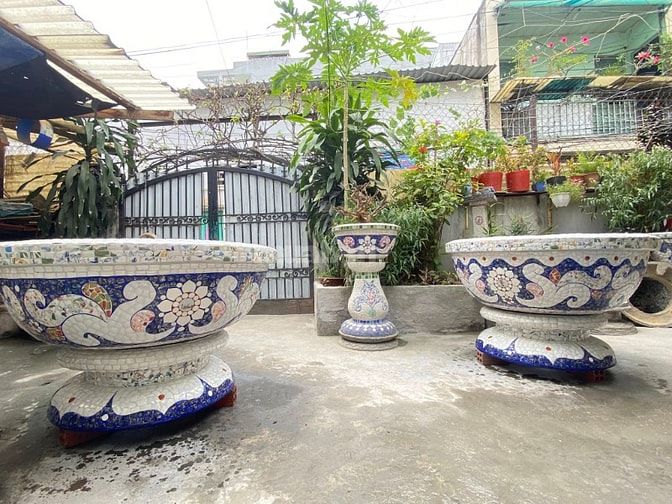 Cơ sở chậu hoa Thế Sơn - chậu hoa dán sành sứ - chậu khảm sành - cẩn m
