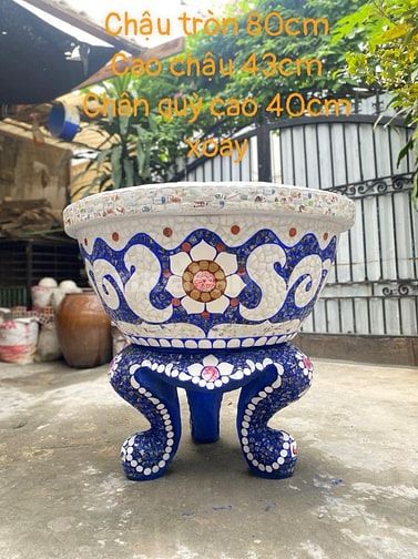 Cơ sở chậu hoa Thế Sơn - chậu hoa dán sành sứ - chậu khảm sành - cẩn m