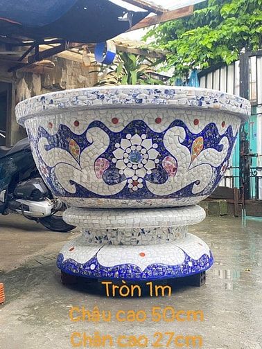 Cơ sở chậu hoa Thế Sơn - chậu hoa dán sành sứ - chậu khảm sành - cẩn m