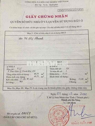 Cần bán lô đất đường lý thái tổ 131/35