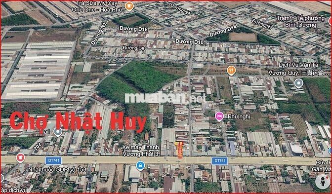 Mặt tiền ngang 8m kd chợ Nhật Huy đường ĐT 741 giá cực rẽ 