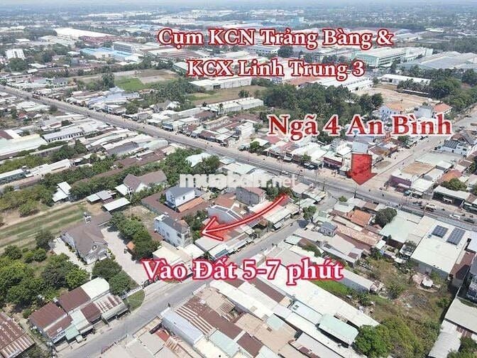 phường An Tịnh- Trảng Bàng dt 150m2 sẵn 100m2 thổ cư  kdc đông kín mit