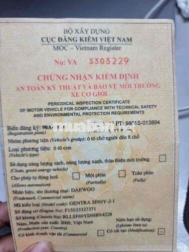 Gentra như hình,xe đầm chắc,đăng kiểm dài