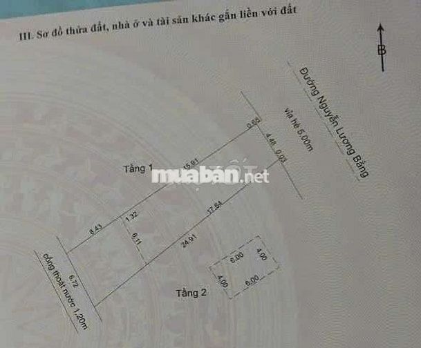 NHÀ MẶT TIỀN đường NGUYỄN LƯƠNG BẰNG trục chính 33m hướng Đông Bắc