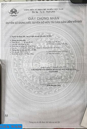 BÁN NHÀ MẶT TIỀN CHỢ BÌNH TÂY : 1B LÊ TẤN KẾ - P. 2 - Q. 6 - TPHCM