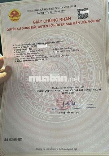 Cần bán lô đất kdc mới.  Địa chỉ 1246/7 lên văn lương. Phước kiển nhằn