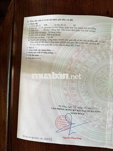 cần bán 106 đặng vũ hỷ,Phường an hải TP đà nẵng