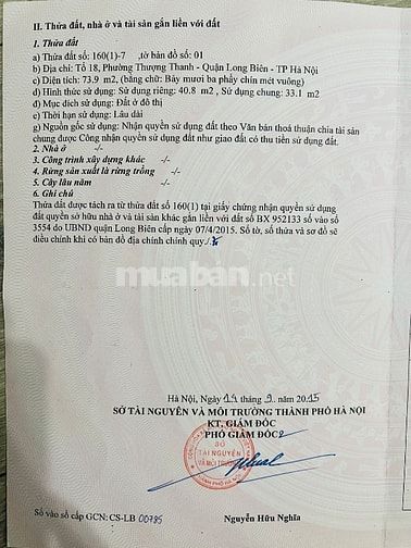 Bán lô đất nở hậu tại ngõ 210 Đức Giang, có đầy đủ pháp lý