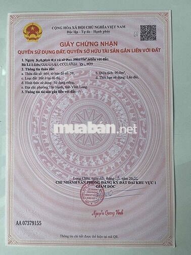 BÁN NHÀ CẤP 4 TRỤC CHÍNH KHU VƯỢT LŨ PHƯỜNG 8 TP VĨNH LONG