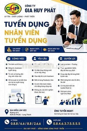 Nhân Viên Tuyển Dụng Gia Huy Phát