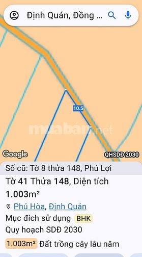 Bán thửa đất 148 tờ 41 phú hoà.650 triệu