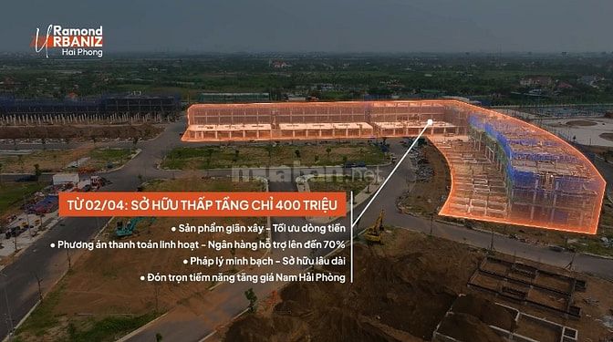 Chỉ hơn 4 tỷ sở hữu căn góc 4 tầng tại dự án Ramond Urbaniz Hải Phòng