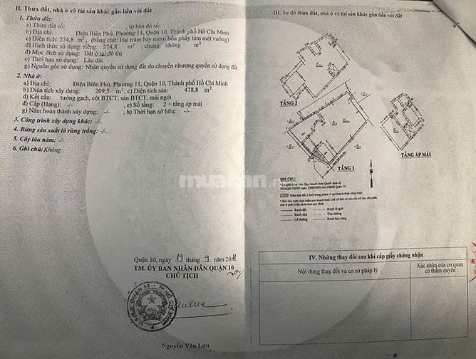 Bán biệt thự Quận 10, hxh Điện Biên Phủ, 274m2, 2 tầng, sân lớn