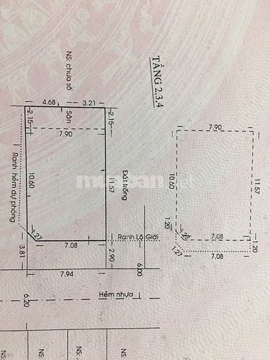 Gần 4 xã Ngang 8m nhà 4 tầng hoàn công đủ 133m2 hẻm nhựa 6m