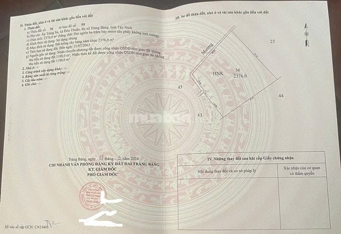 Bán đất giá rẻTrảng bàng Tây Ninh 