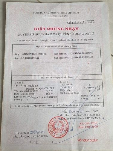 Bán nhà mặt tiền hẻm xe hơi ngang 9m