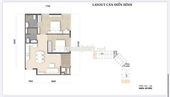 Căn hộ Sông Hàn Đà Nẵng giá 2tỷ cho thuê 20tr / tháng
