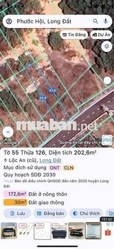 🔥 ĐẤT NỀN LỘC AN – MẶT TIỀN 6M CỰC ĐẸP – GIÁ CHỈ 1 Tỷ 119 Triệu!