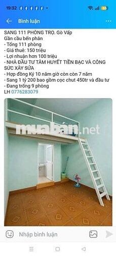 SANG 111 PHÒNG TRỌ. P15 Gò Vấp