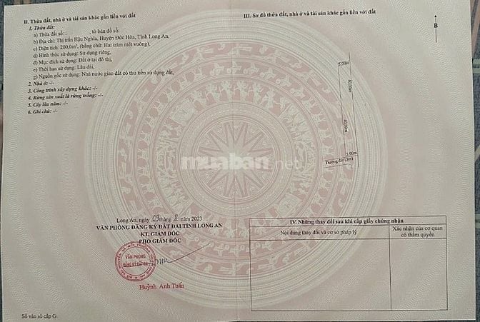 Bán thửa đất 1.700m2 Có 200m2 thổ cư gần Dự án Vinhomes Hậu Nghĩa