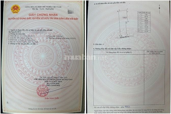 Bán thửa đất 1.700m2 Có 200m2 thổ cư gần Dự án Vinhomes Hậu Nghĩa