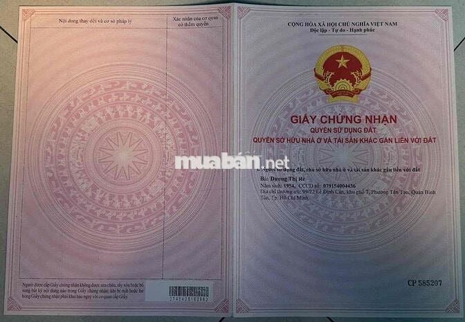 Bán nhà hẻm 99Lê Đình Cẩn, Tân Tạo, HCM
