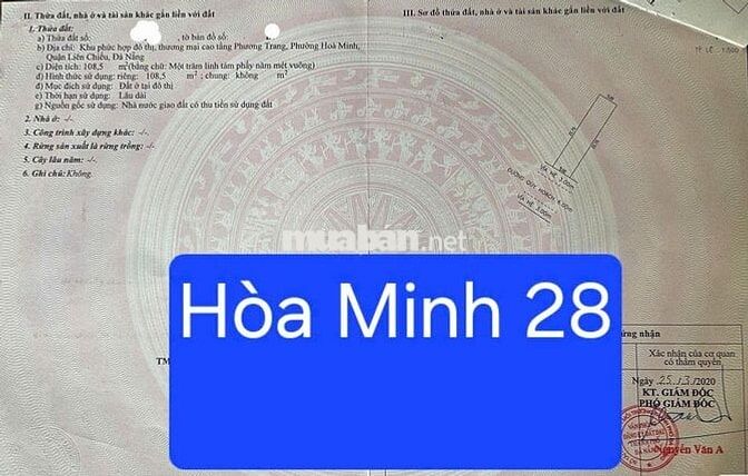 Bán đất đường Hoà Minh 28- Biển Nguyễn Tất Thành