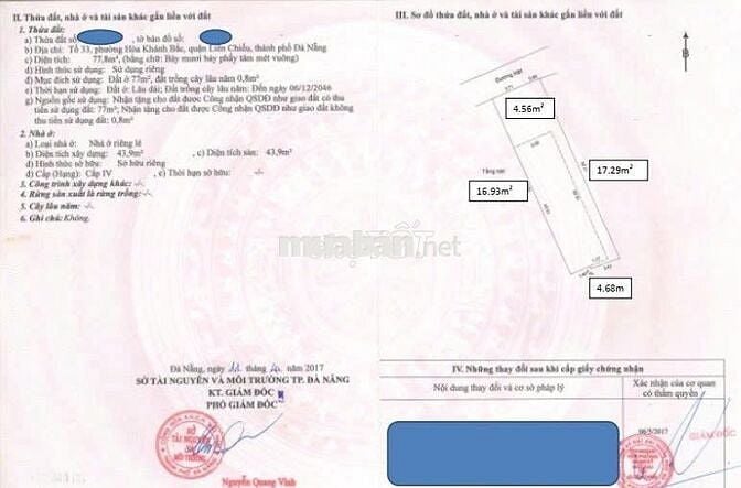 BÁN LÔ ĐẤT KIỆT 2.5-3m –K455 NGUYỄN LƯƠNG BẰNG, LIÊN CHIỂU