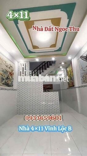 NHÀ 4*11M 2PN HẺM THÔNG GẦN CHỢ TRƯỜNG HỌC ĐƯỜNG 1A TÂN VĨNH LỘC TPHCM
