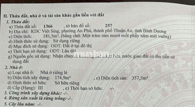 Bán nhà mặt tiền D9 KDC Việt Sing